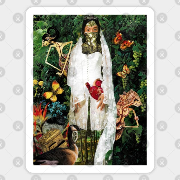 Forest Goddess Green Witch Javanese Puppet Wayang Artemis Sticker by seruniartworks